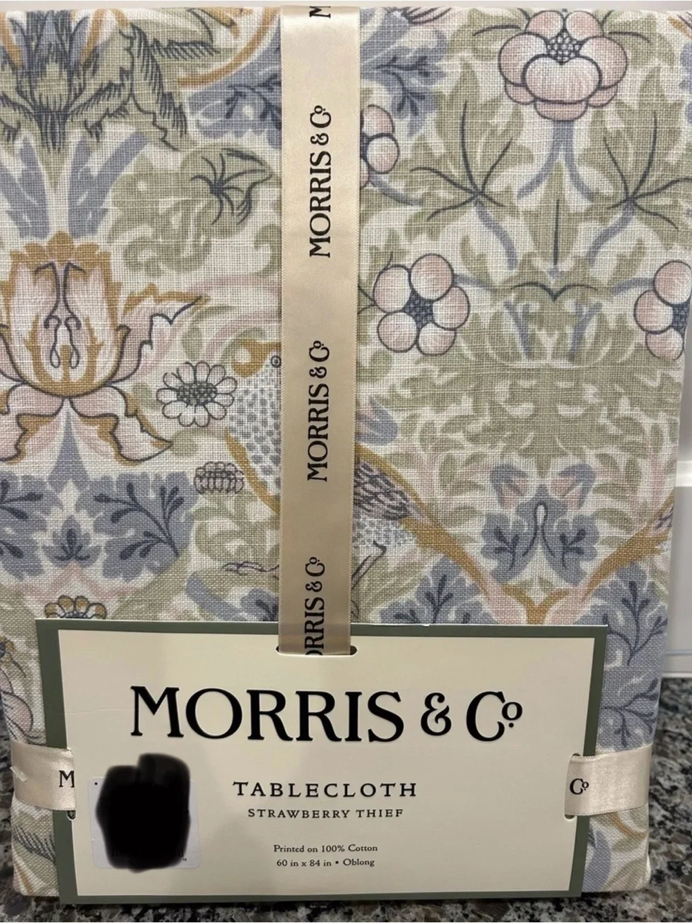 William Morris & Co Strawberry Thief Floral Tablecloth 60